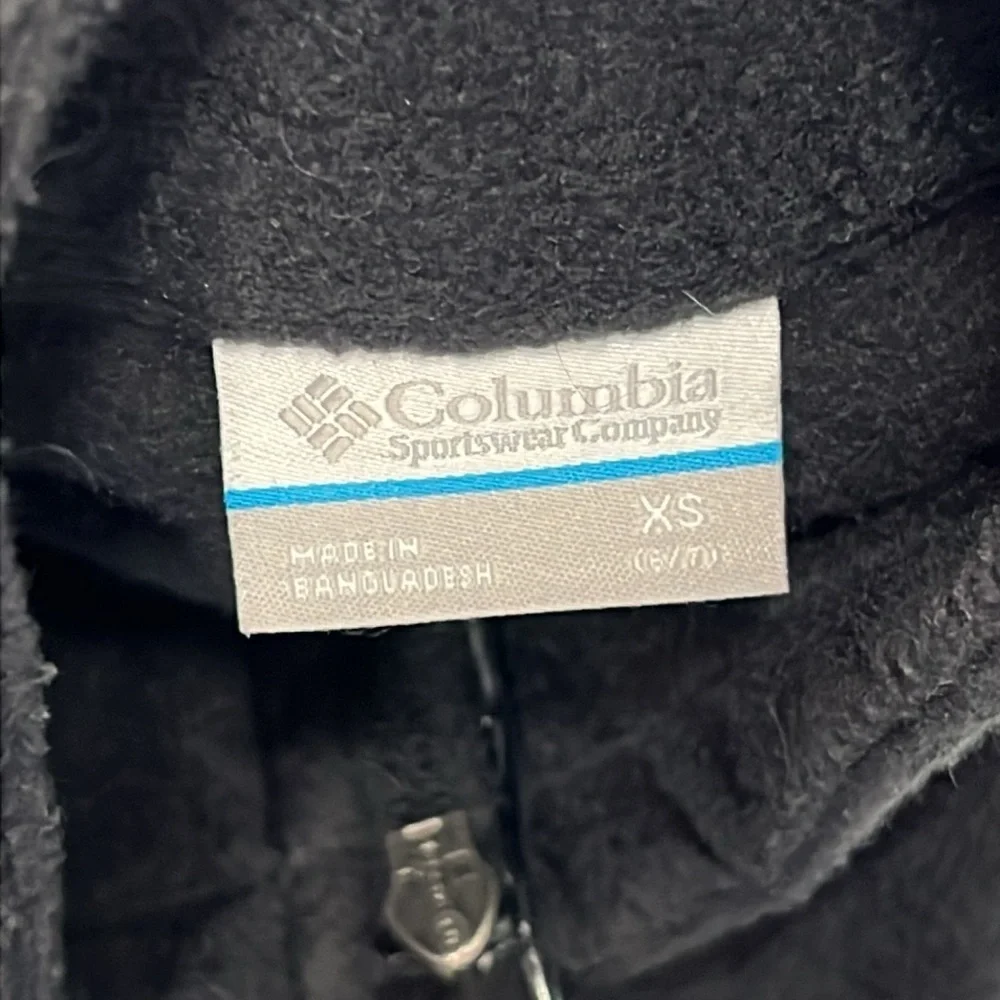 COLUMBIA Kid’s Black Fleece Full Zip Vest Size XS 6/7